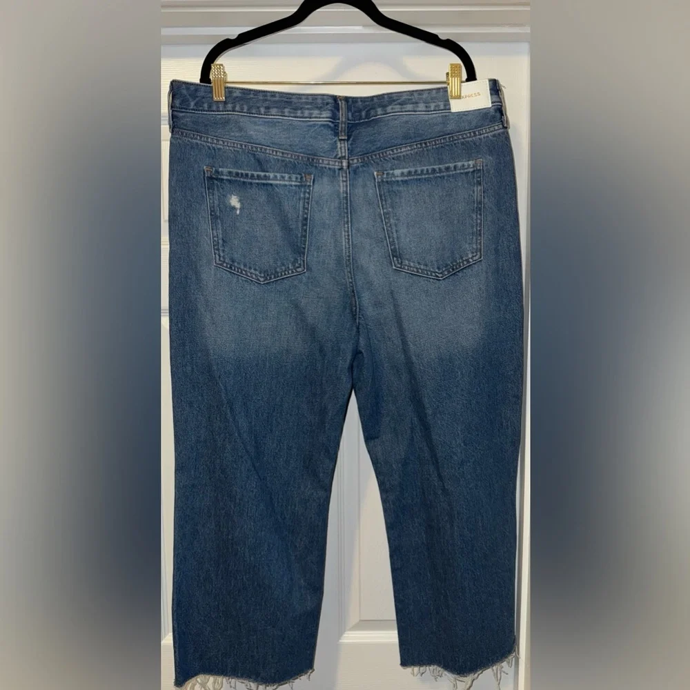 Express Blue Boyfriend Jeans Distressed Casual - Picture 3 of 5